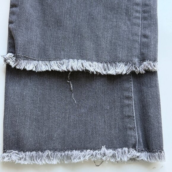 Free People Womens Frayed Hem Cropped Jeans Gray Size 26 High Rise Stretch Denim - Picture 5 of 6